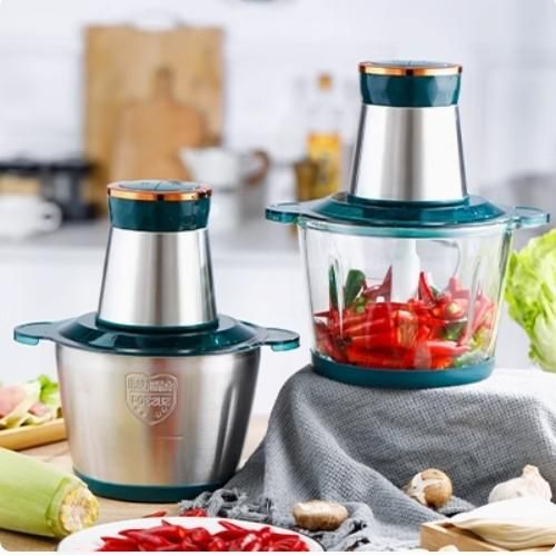 Stainless Steel Meat Grinder, 2L, 1 Set Of Blades, White