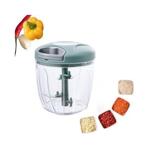 900ml Blue Manual  Processor for Vegetable, Chopper Meat Grinder, Portable  Mincer  for Vegetables, Ginger, Fruits, Nuts, Herbs