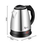 Roch REK-815-E Electric Kettle - 2L - 1500W - Silver  (1YR WRTY)