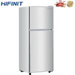 Hifinit European Brand Fridge 138Liters Double Doors Refrigerator Direct Cool Freezer Energy Saving  RF138L-Silver (15 MONTHS WRTY)