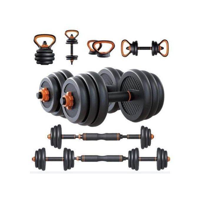 6in1  High Adjustable Kettle Bell Weights 30kgs Home Gym  Adjustable Weight Dumbbell PE Plastic Dumbbell and Barbell Sets