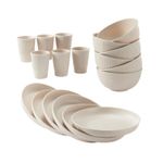 Unbreakable 18 Piece Wheat Dinner Set - Beige