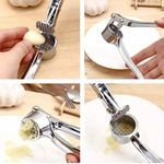 Stainless steel garlic crusher