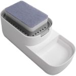 Effortless For Kitchen Cleanup 2 in 1 Soap Dispenser and Sponge Holder for Easy Access (White)