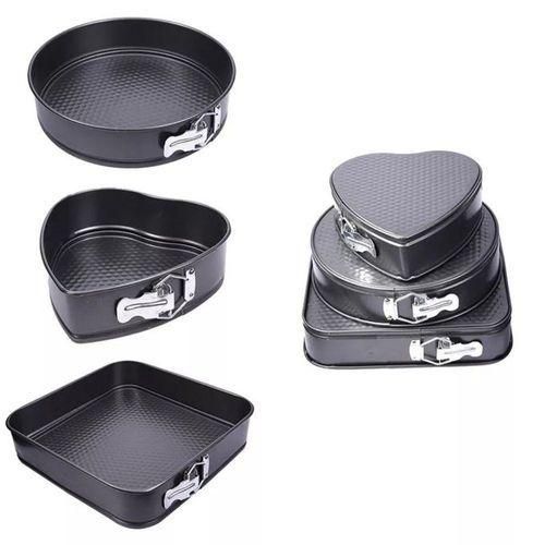 A Set Of 3 Different Shapes Of Baking Tins