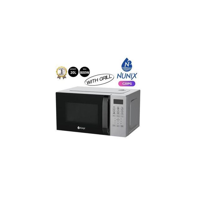 Nunix 20L Digital Microwave Oven With Grill  C20PG Silver