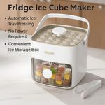 addigoes Premium Ice Cube Tray - Freezer Ice Tray Ice Mold Ice Maker for Drinks Whiskey Beer Cocktail Coffee, Transparent Sealed Lid Design for Keep Ice Clean, With Tweezers and 2 Ice Trays Storage