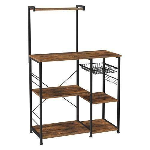 LASA Kitchen Storage Shelf with Coffee Station and Microwave Oven Stand – Multi-Level Baker Rack