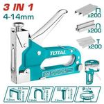 TOTAL 4-14mm Heavy duty Upholstery Staple Gun with Pins , Adjustable Stapler Gun for Wood, Roofing, Flooring, Crafts, Carpentry, Decoration DIY