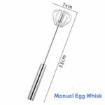 Stainless Steel Semi-Automatic Rotary Egg Beater Cream and Egg Mixer