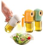 Flushrenic Oil Sprayer for Cooking, 8oz Refillable Portable Glass Olive Oil Dispenser Bottle, Kitchen Gadgets Accessories for Air Fryer, Salad, Frying (Yellow, 250ml)