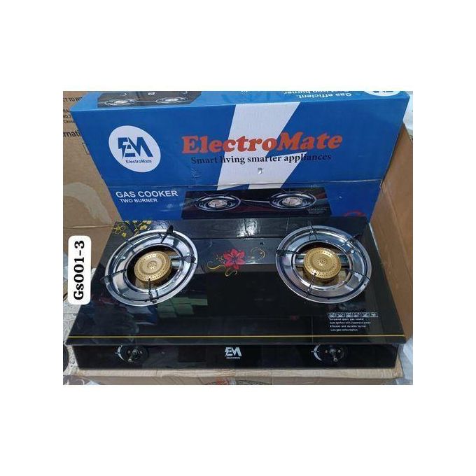 ElectroMate Strong Glass Table Top Gas Cooker Stove-