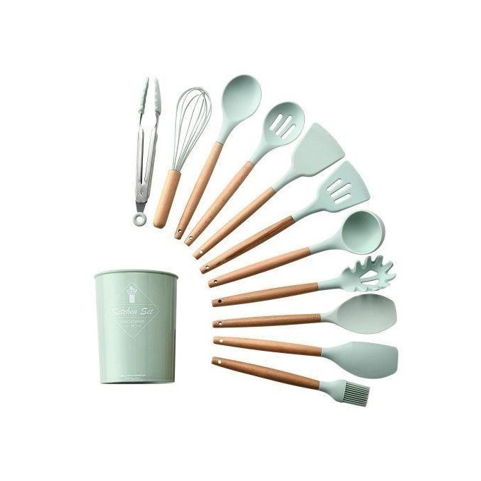 11 Piece Silicone Kitchen Utensil Set, Non-Stick Spoons