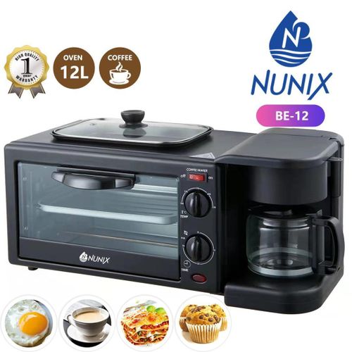 Nunix 3 in 1 Breakfast Maker with Oven and Coffee Maker