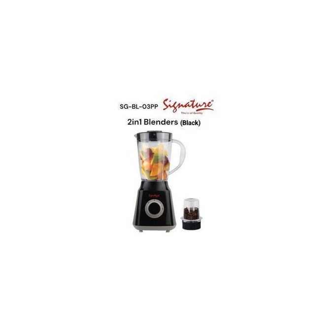 Signature  2 In 1 Blender With Unbreakable Jar &amp; Grinder For Coffee Beans Nuts Ice, Spices