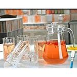 6pcs Quality Transparent Water/Juice Drinking Glasses and Free Glass Jar