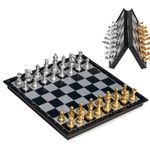 Magnetic Travel Chess Set Portable Folding Board With Extra Queens For All Ages