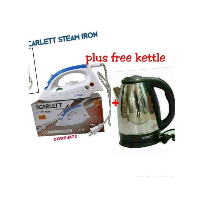 Steam Iron Box With FREE 2L Automatic Electric Water Kettle