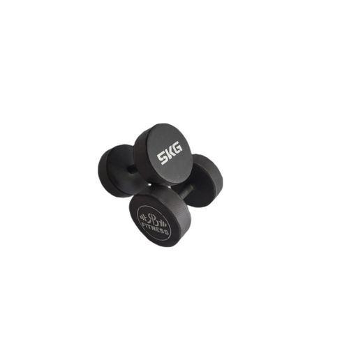 Rubber coated 5kg dumbbells set