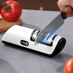 Electric Knife Sharpener for Home Kitchen, Automatic Rechargeable Knife Grinder