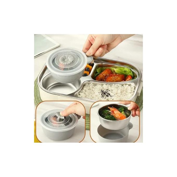 Microwaveable Stainless Steel Insulated Bento Box-4-piece set