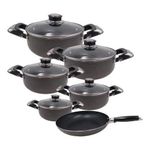 JP Jamesport  11Pcs Heavy Non-Stick Granite Cooking Pot Sufuria With Pan &amp; Cookware Set