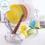RahaLife 18inch Stainless Steel Dish Rack-2 Tier