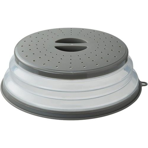 Collapsible Microwave Splatter Cover &amp; Colander - BPA-Free, Vented Lid with Hook Hole, Dishwasher Safe (1 Pack)