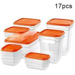 17-Piece BPA-Free Microwaveable and Freezer-Safe Storage Container Set with Lids (Orange)