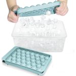 Ice Cube Tray with Lid - Round Ice Tray for Freezer with Lid - Ice Cube Trays for Freezer (One Tray Only)