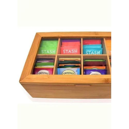 6 Slots Bamboo Tea Bags Organiser