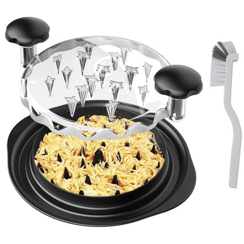 Large Chicken Breast Shredder Tool - Twist with Brush, Strong Anti-Slip Grip, BPA Free for Beef, Pork &amp; Chicken (Easy Pulling!)