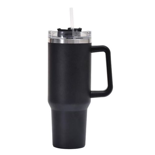 Beqqk 40oz Tumbler with Handle and Straw, Insulated Stainless Steel Travel Mug, Double Wall Vacuum Leak-Proof Cup for Hot &amp; Cold Drinks