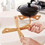 2 Pack Bamboo Trivet Pot Holder - Detachable Heat Insulation Stand for Wok, Frying Pan, Dutch Oven - Reversible Cooling Rack for Hot Pans - Heat Resistant for Countertop, Camping, Outdoor