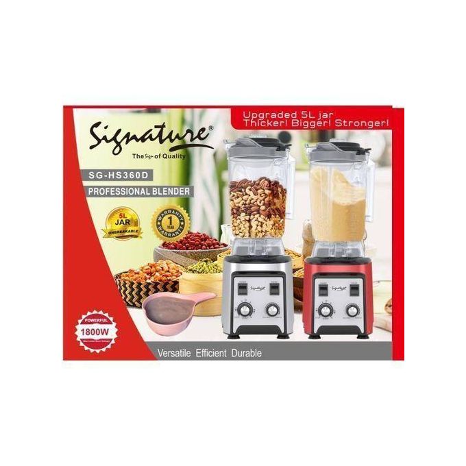 Signature Commercial Blender 1800 Watts,5litre jar - High Performance,High Powered Professional Blender and Food Processor