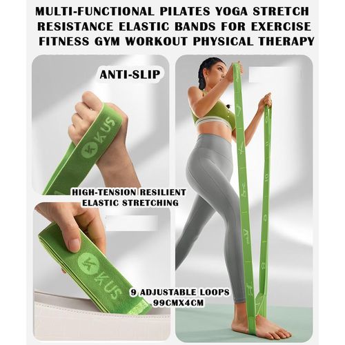 Pilates Yoga Stretch Resistance Elastic Bands for Exercise Fitness Gym Home Workout Physical Therapy