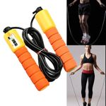 Sports and fitness adjustable fast counting skipping rope (orange)