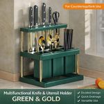 TIMBUTUS Multi-Function Kitchen Knife Holder – Cutlery Rack, Utensil Organizer &amp; Drainer