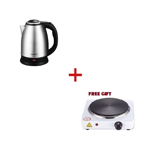 4you Stainless Steel Kettle + FREE Single Hot Plate