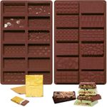 2 Pcs Creative Chocolate Molds with 100pc golden chocolate wrapping paper, Candy Bar Molds Silicone Deep Shapes, Silicone Molds for Wax Melts Non Stick Large