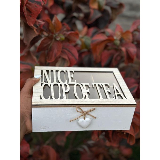Wooden Tea Box Tea Bag Holder Tea Storage Box 6 Compartments Jewelry Case Tea Storage Organizer Tea Bag Box Tea Bag Organizer