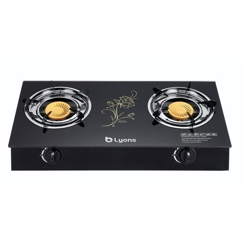 Lyons GK-021, 2 Burner Glass Top &amp; Infrared Double Burner (1YR WRTY)