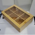 Wooden Tea Box Tea Bag Holder Tea Storage Box 6 Compartments Jewelry Case Tea Storage Organizer Tea Bag Box Tea Bag Organizer