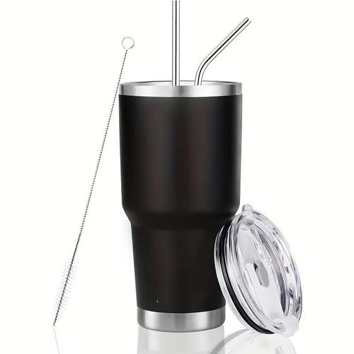 30oz Vacuum Insulated Coffee Tumbler Mug with Lid &amp; Straws – 900ml 304 Stainless Steel