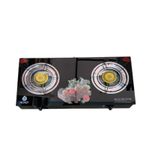 Nunix Cooker, Glass Table Top Double Burner Gas Stove GCPRO004