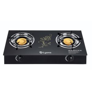 Lyons GK-021, 2 Burner Glass Top &amp; Infrared Double Burner (1YR WRTY)