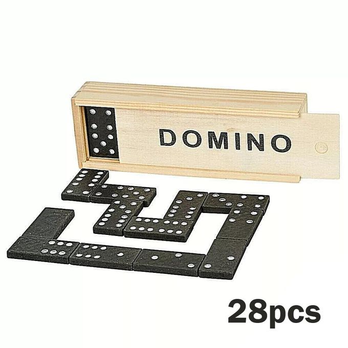 Domino Mini Wooden Dominoes Set - 28 pcs Double Six Miniature Classic Board Games - Small Blocks, Educational Toys, Game Tiles, Leisure Time, for Teens and Adults