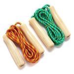 Green Skipping Rope With Wooden Handle