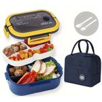 Leak proof lunch boxes and handbags with hidden handles for children and adults, perfect for schools, offices, and outdoors (blue)