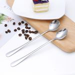 1Pc Stainless Steel Coffee Soup Tea Dinner Spoon Smooth Tableware with Long Handle